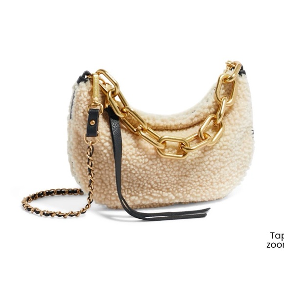 Shearling Shoulder Bag in Cream